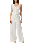 PAIGE Caine Linen Blend Top, White