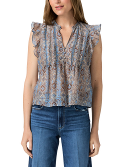 PAIGE Idris Batik Print Cotton Silk Blend Tank Top, Multi, Multi