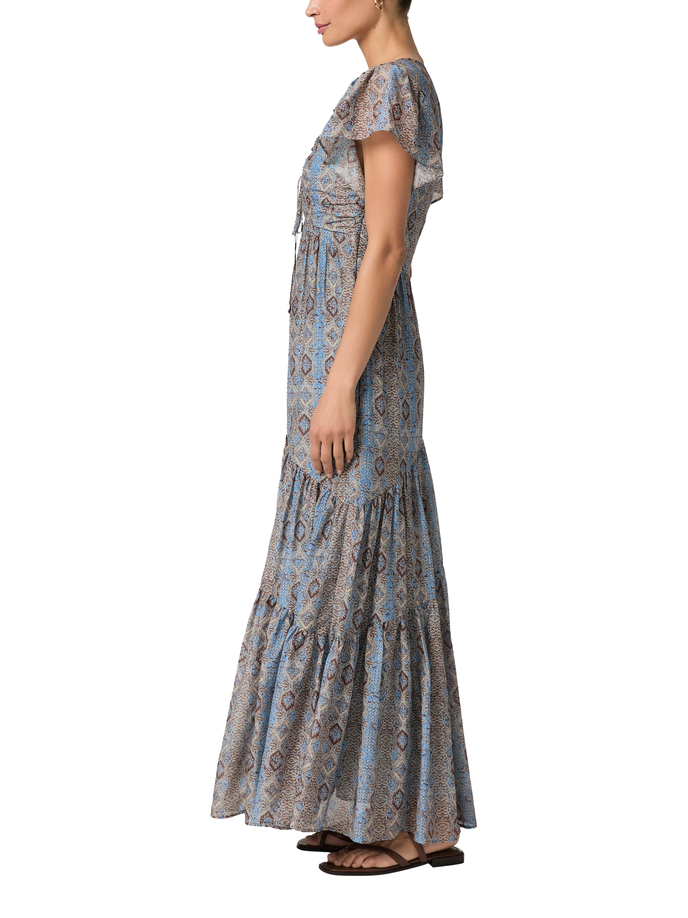 Product image 3 of 4, which shows PAIGE Kinga Dress, Slate Blue Multi, 6