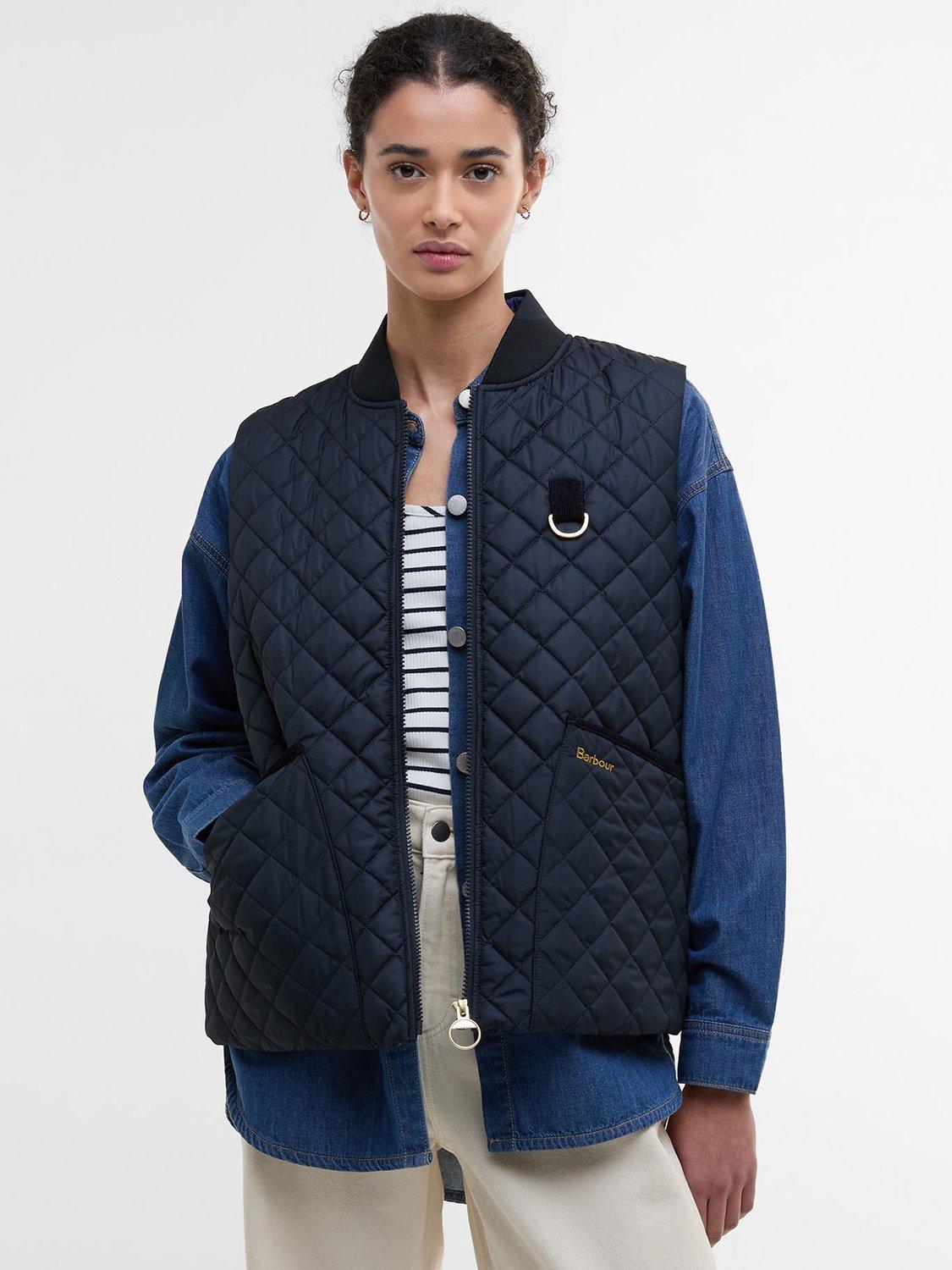 Product image 1 of 7, which shows Barbour Rosalie Quilted Gilet, Dark Navy, 8