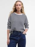 Barbour Marine Textured Stitch Jumper, Navy Stripe