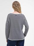 Barbour Marine Textured Stitch Jumper, Navy Stripe