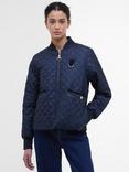 Barbour Reyna Quilted Bomber Jacket, Dark Navy