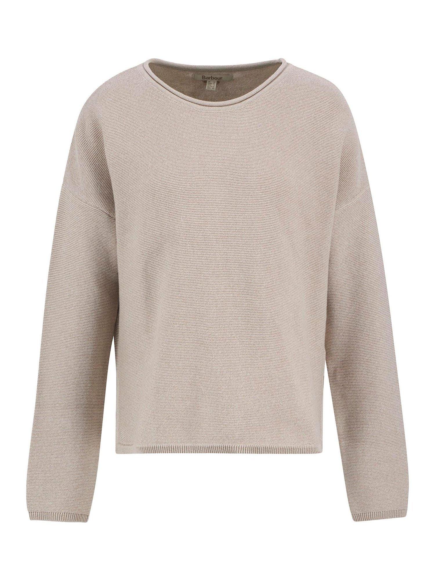 Product image 4 of 7, which shows Barbour Marine Textured Stitch Jumper, Light Sand, 8