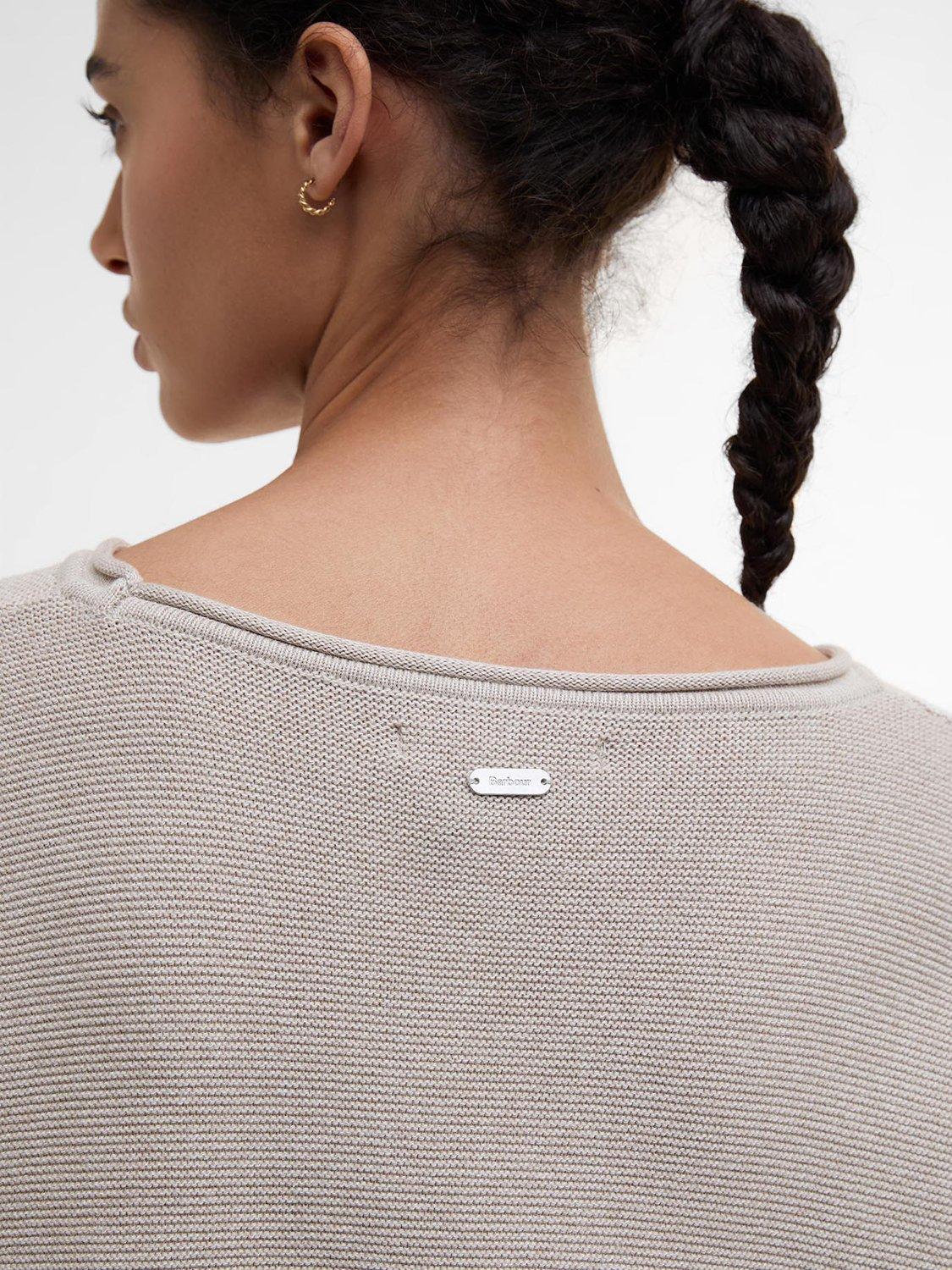 Product image 7 of 7, which shows Barbour Marine Textured Stitch Jumper, Light Sand, 8