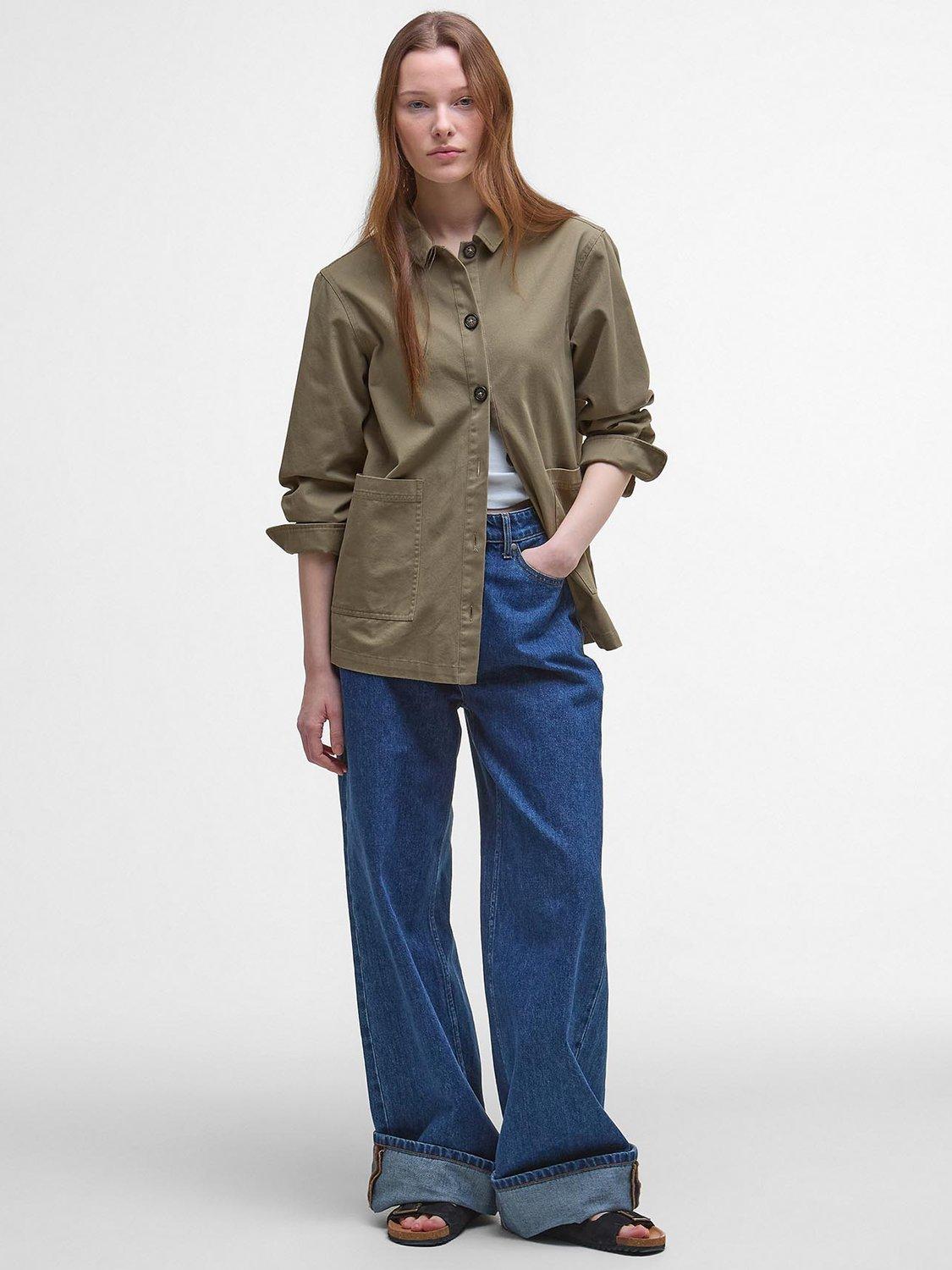 Product image 3 of 7, which shows Barbour Lyndale Overshirt, Dusky Green, 8