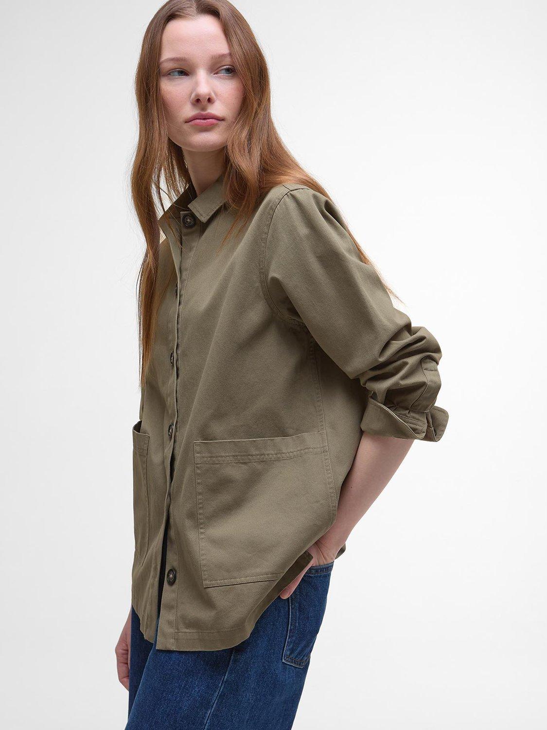 Product image 6 of 7, which shows Barbour Lyndale Overshirt, Dusky Green, 8
