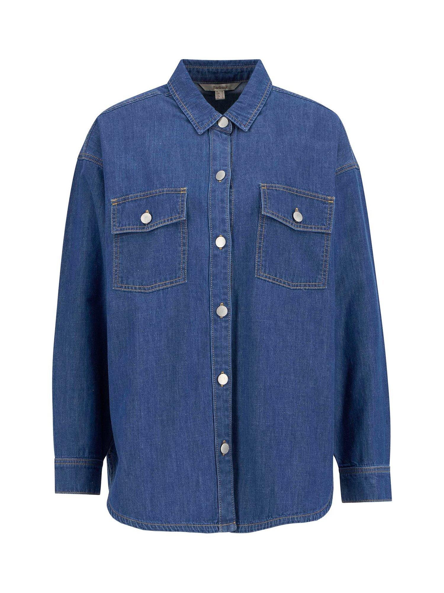 Product image 4 of 7, which shows Barbour Woodrow Oversized Denim Shirt, Authentic, 8