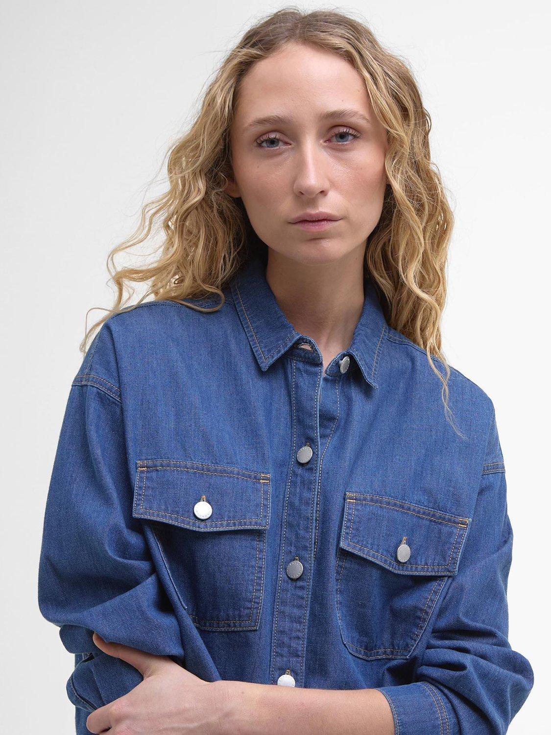 Product image 5 of 7, which shows Barbour Woodrow Oversized Denim Shirt, Authentic, 8