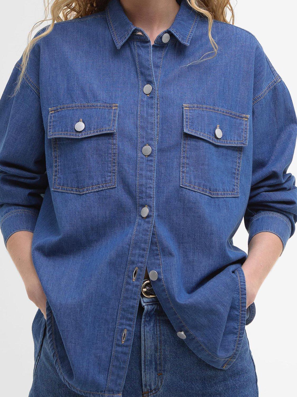 Product image 6 of 7, which shows Barbour Woodrow Oversized Denim Shirt, Authentic, 8