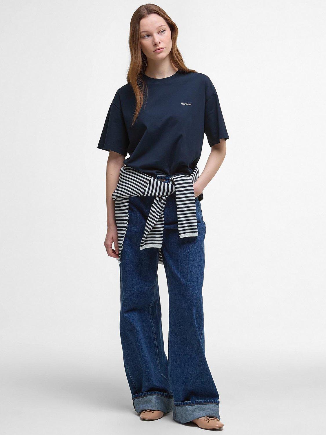 Product image 3 of 7, which shows Barbour Jema Logo T-Shirt, Navy, 8