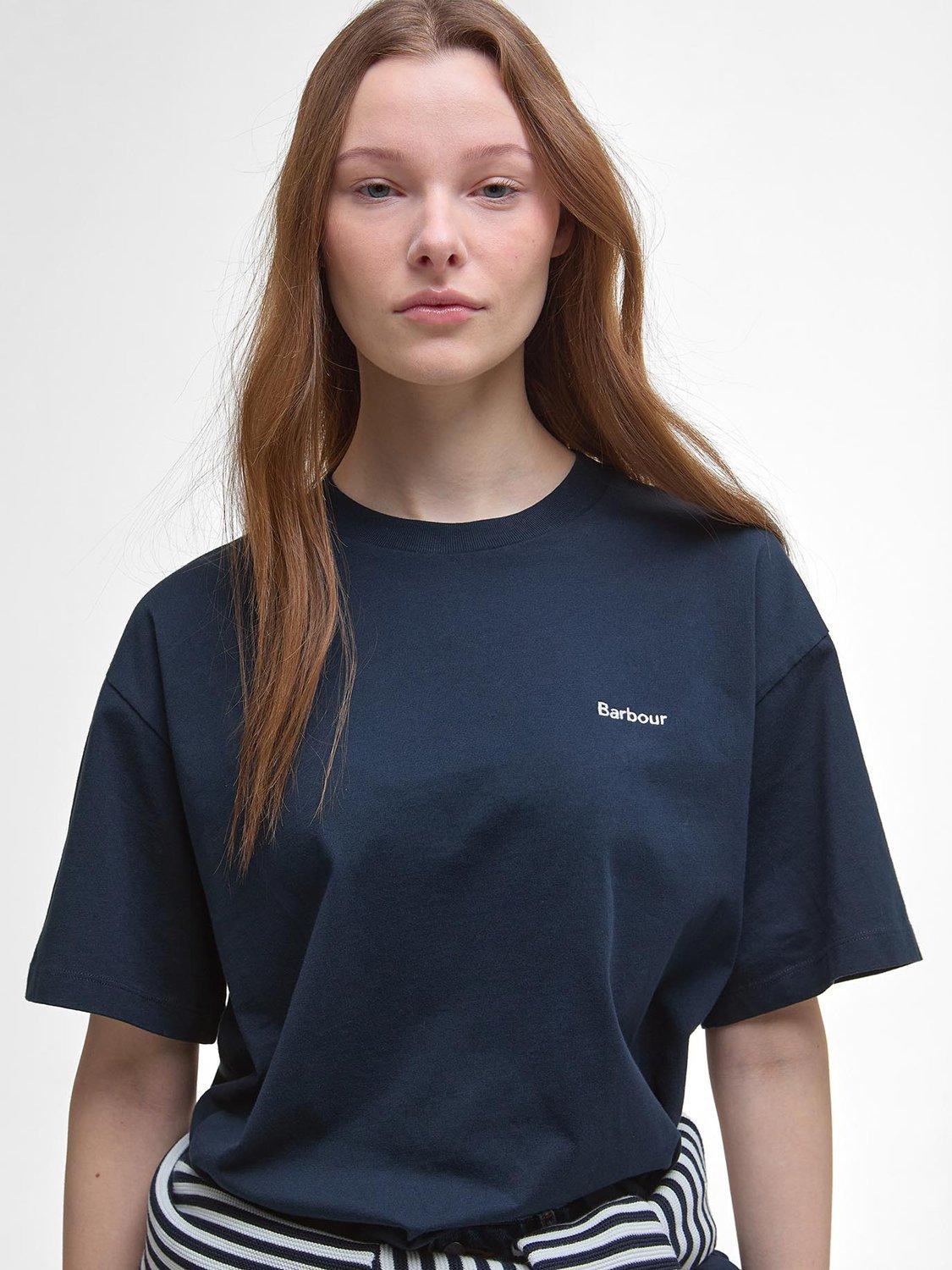 Product image 5 of 7, which shows Barbour Jema Logo T-Shirt, Navy, 8