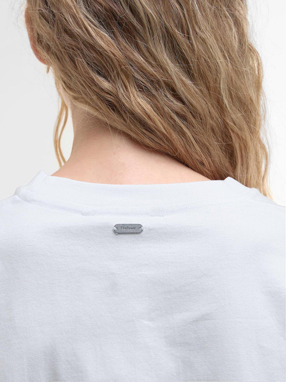 Product image 7 of 7, which shows Barbour Jema Logo T-Shirt, White, 8