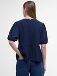 Barbour Louise Peplum Blouse, Navy