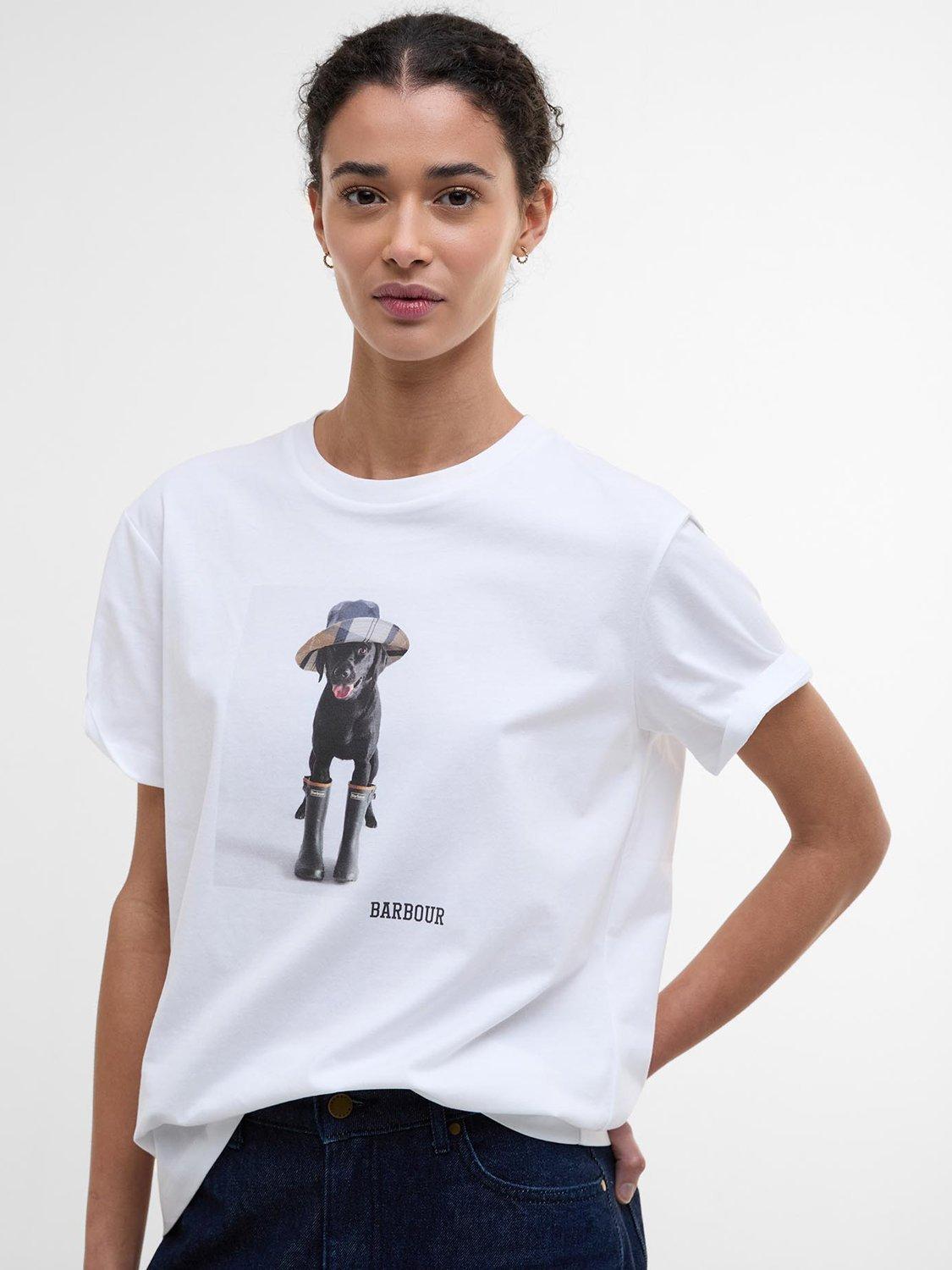 Product image 5 of 5, which shows Barbour Woodrow Graphic T-Shirt, White, 8