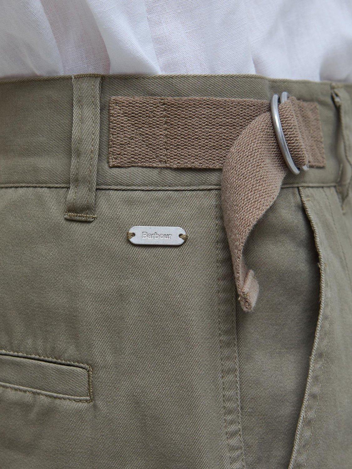 Product image 6 of 6, which shows Barbour Cecile Side Adjuster Shorts, Dusky Green, 8