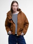 Barbour Cecile Showerproof Hooded Jacket, Rust Brown