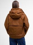 Barbour Cecile Showerproof Hooded Jacket, Rust Brown