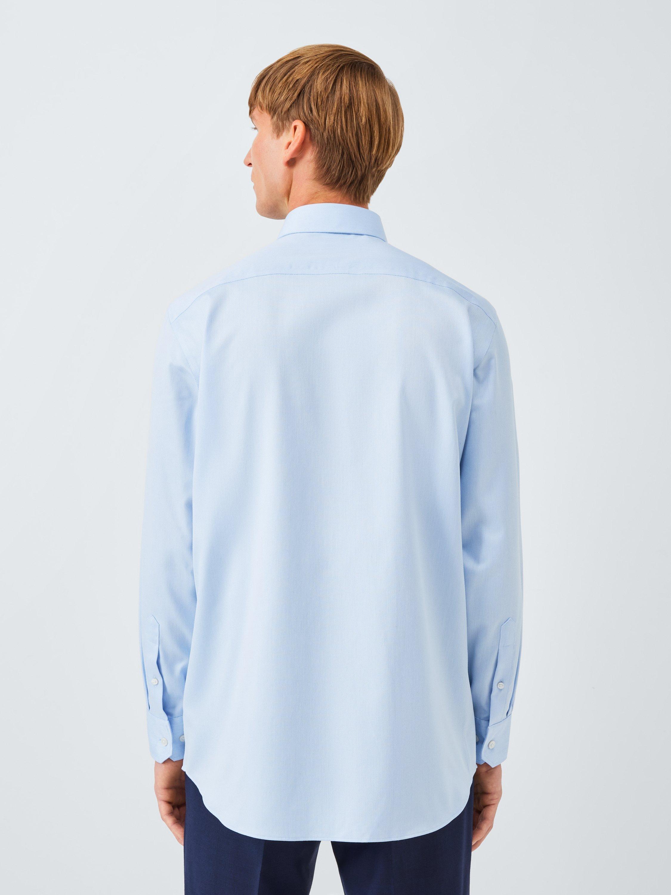 Product image 2 of 7, which shows John Lewis Regular Fit Dobby Shirt, Light Blue, 15R