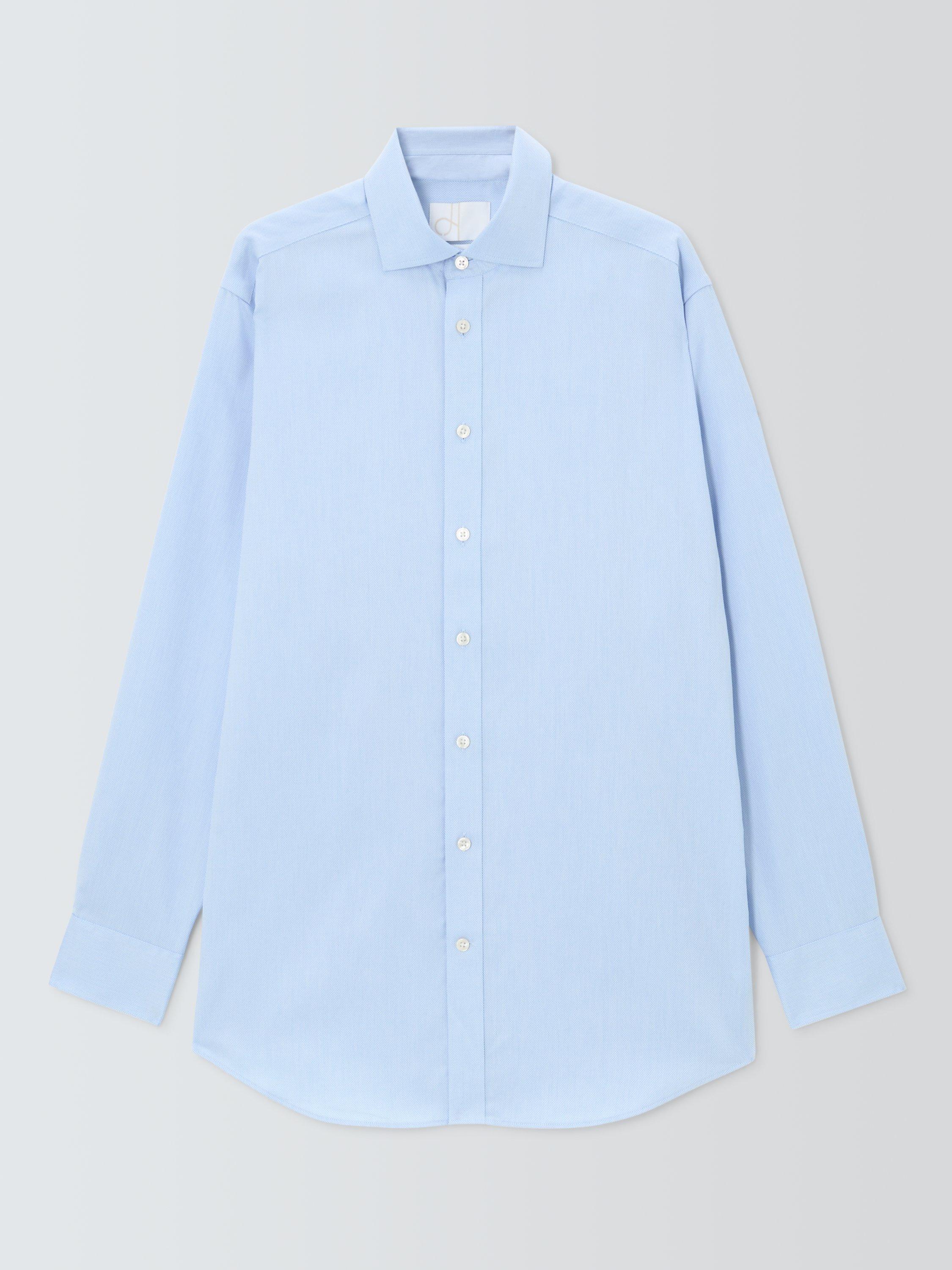 Product image 4 of 7, which shows John Lewis Regular Fit Dobby Shirt, Light Blue, 15R