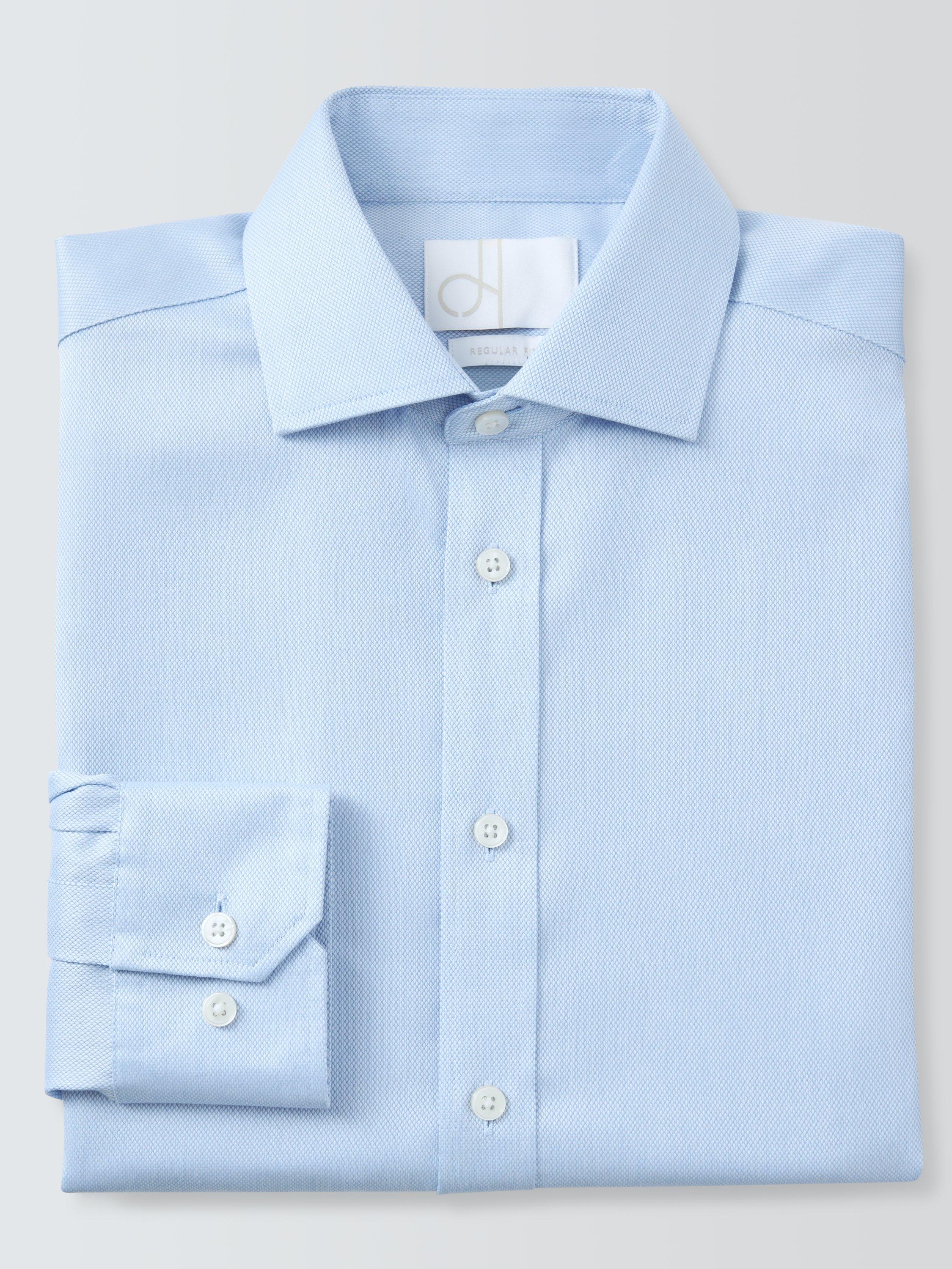 Product image 6 of 7, which shows John Lewis Regular Fit Dobby Shirt, Light Blue, 15R
