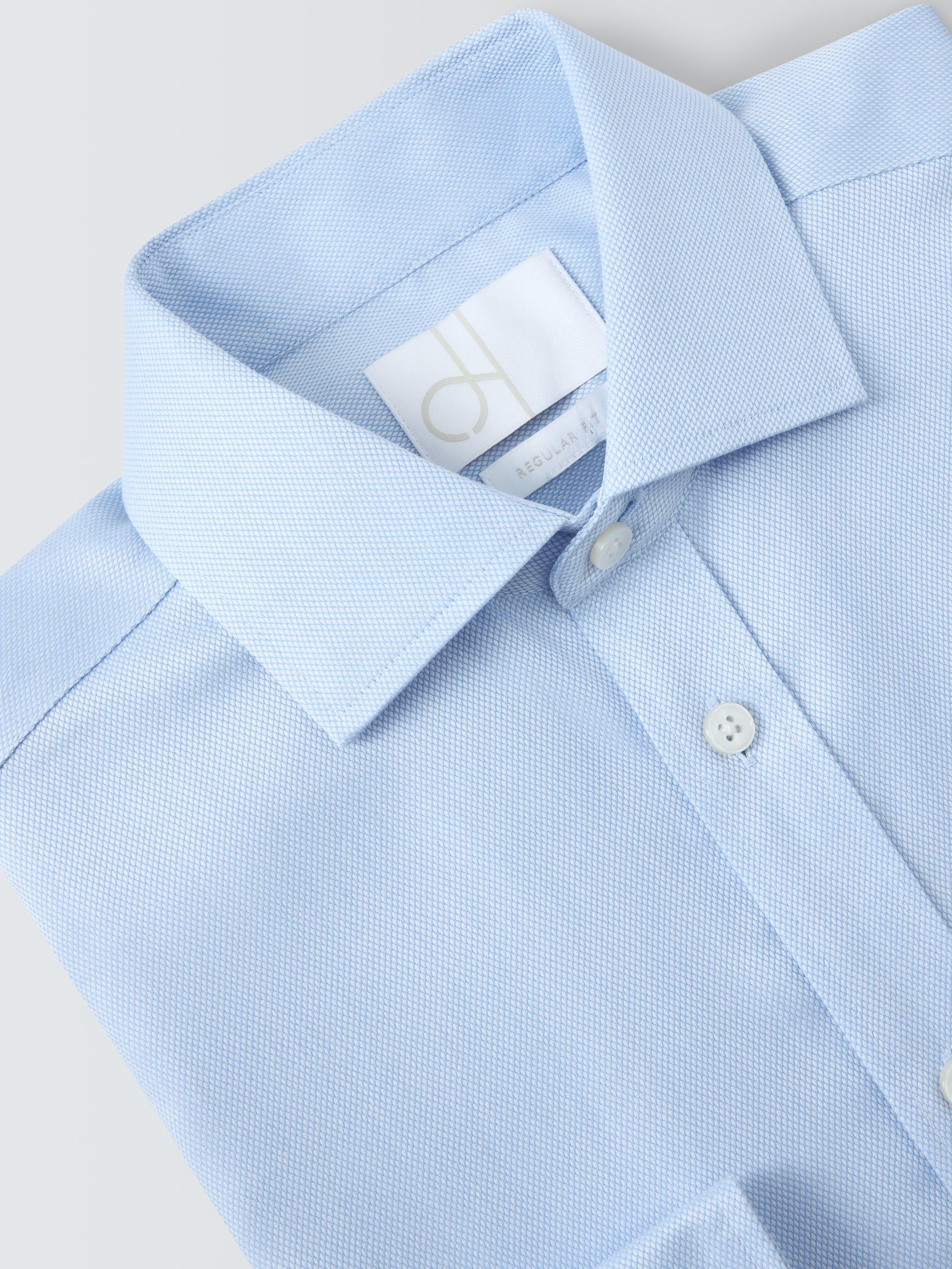 Product image 7 of 7, which shows John Lewis Regular Fit Dobby Shirt, Light Blue, 15R