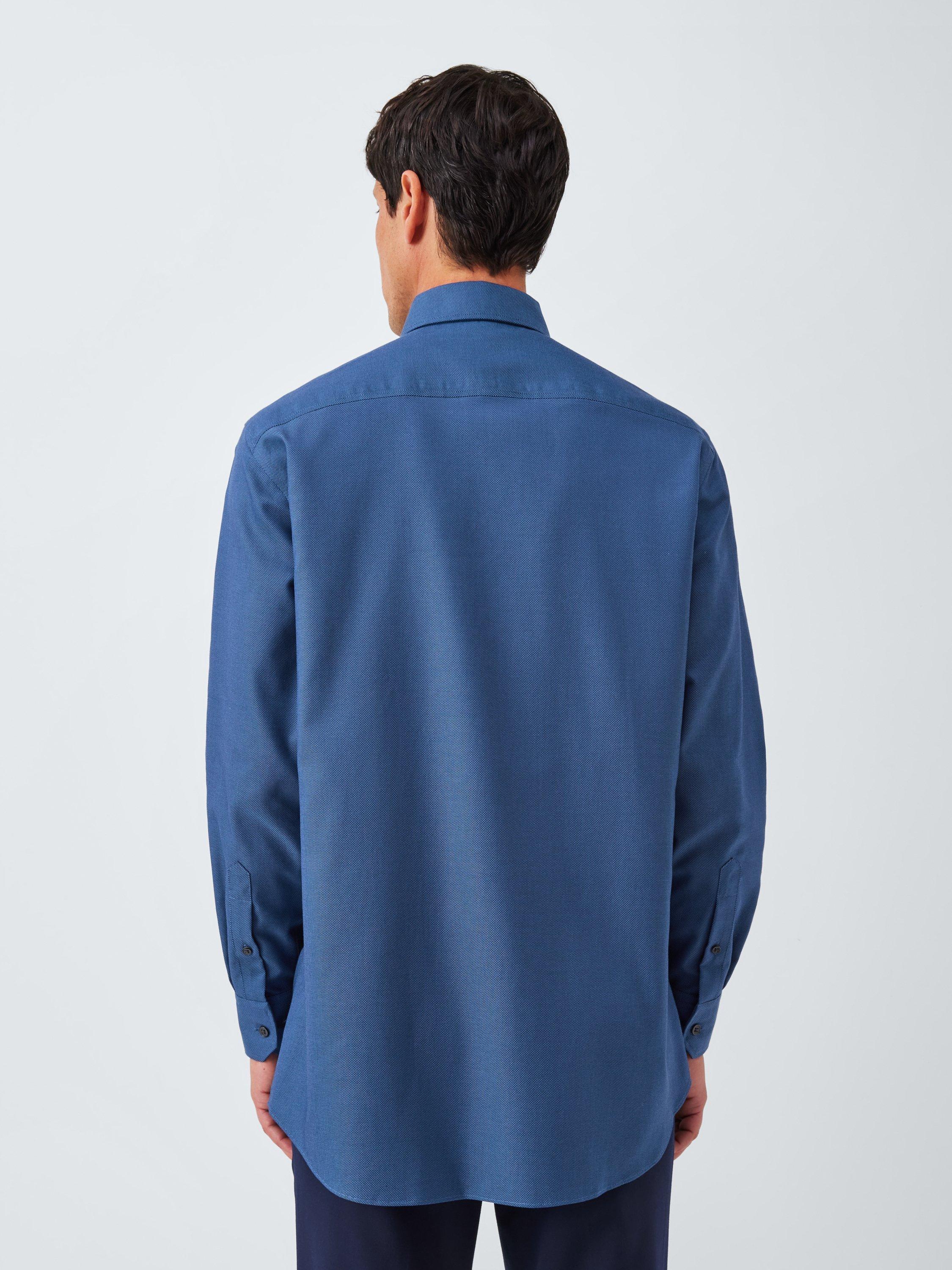 Product image 2 of 7, which shows John Lewis Regular Fit Dobby Shirt, Blue, 15R