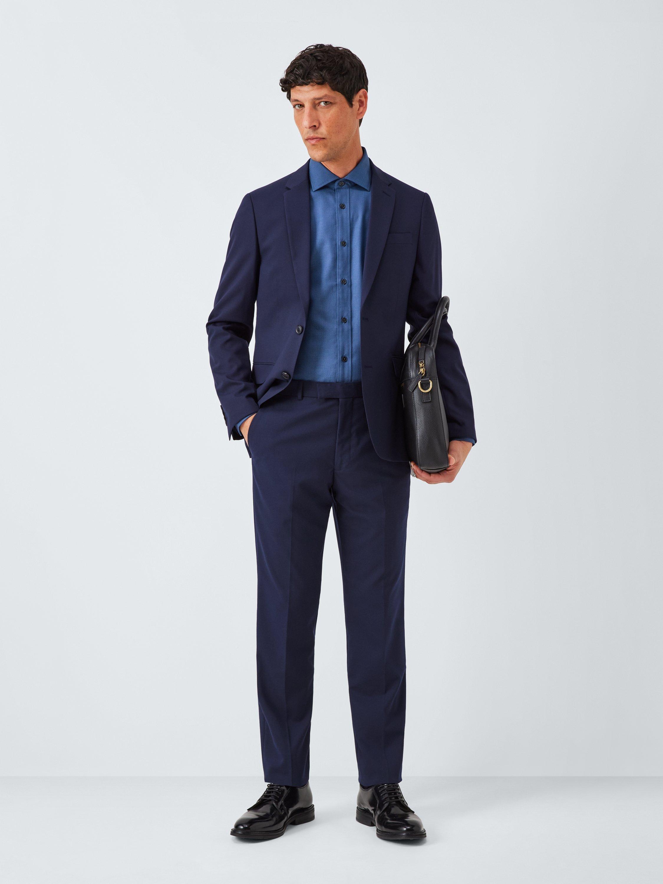 Product image 3 of 7, which shows John Lewis Regular Fit Dobby Shirt, Blue, 15R