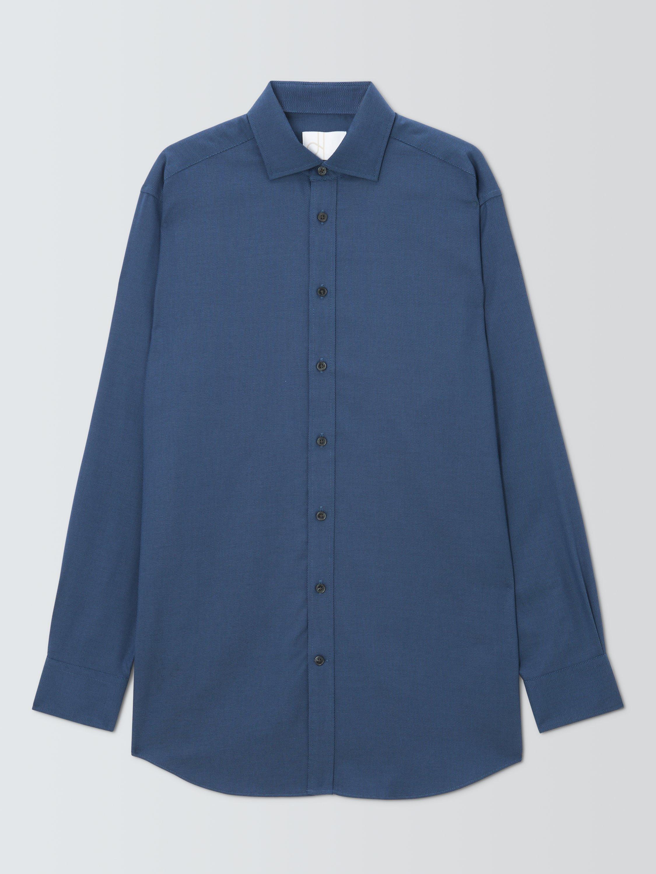 Product image 4 of 7, which shows John Lewis Regular Fit Dobby Shirt, Blue, 15R