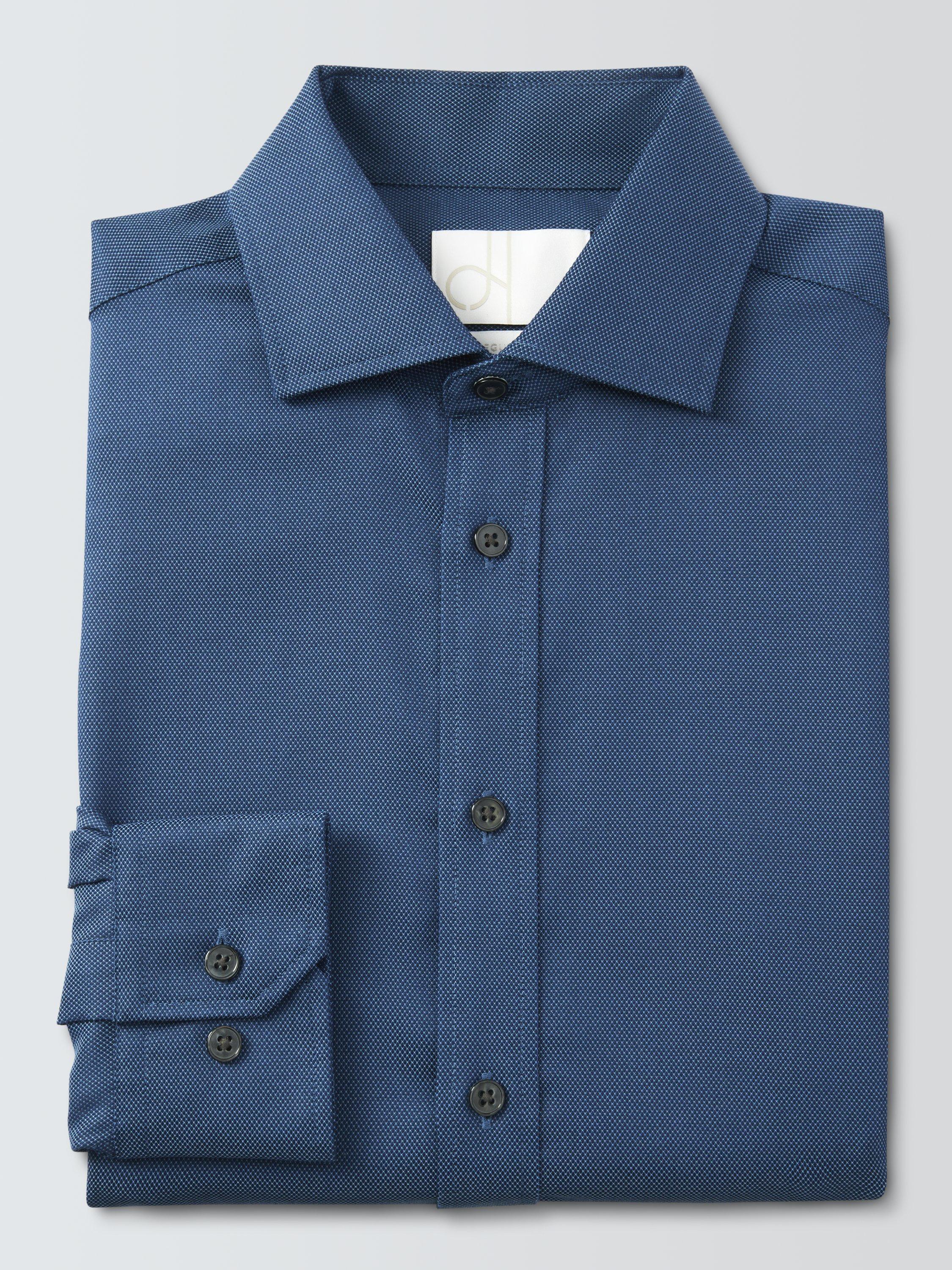 Product image 6 of 7, which shows John Lewis Regular Fit Dobby Shirt, Blue, 15R