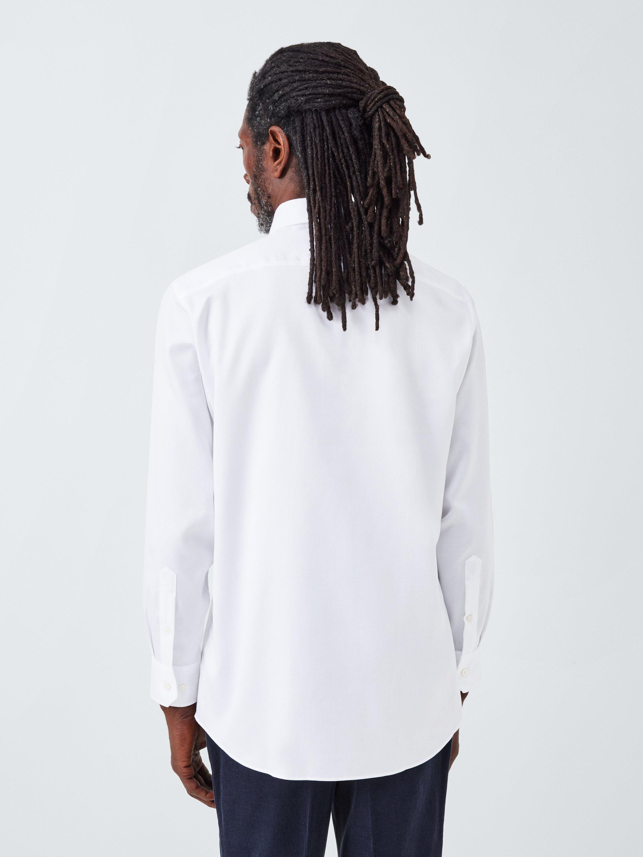 Product image 2 of 6, which shows John Lewis Non Iron Dobby Cotton Regular Fit Shirt, White, 15/R