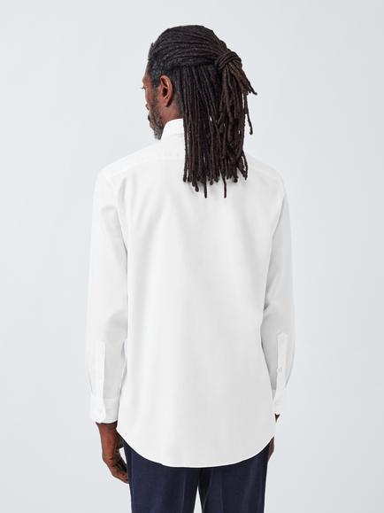 John Lewis Non Iron Dobby Cotton Regular Fit Shirt, White - view 2, White