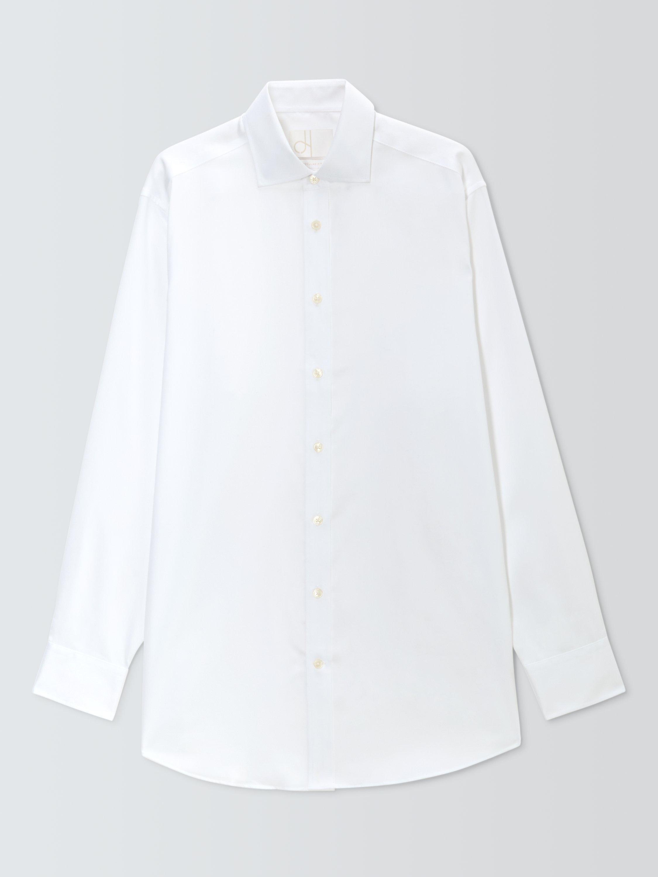 Product image 4 of 6, which shows John Lewis Non Iron Dobby Cotton Regular Fit Shirt, White, 15/R