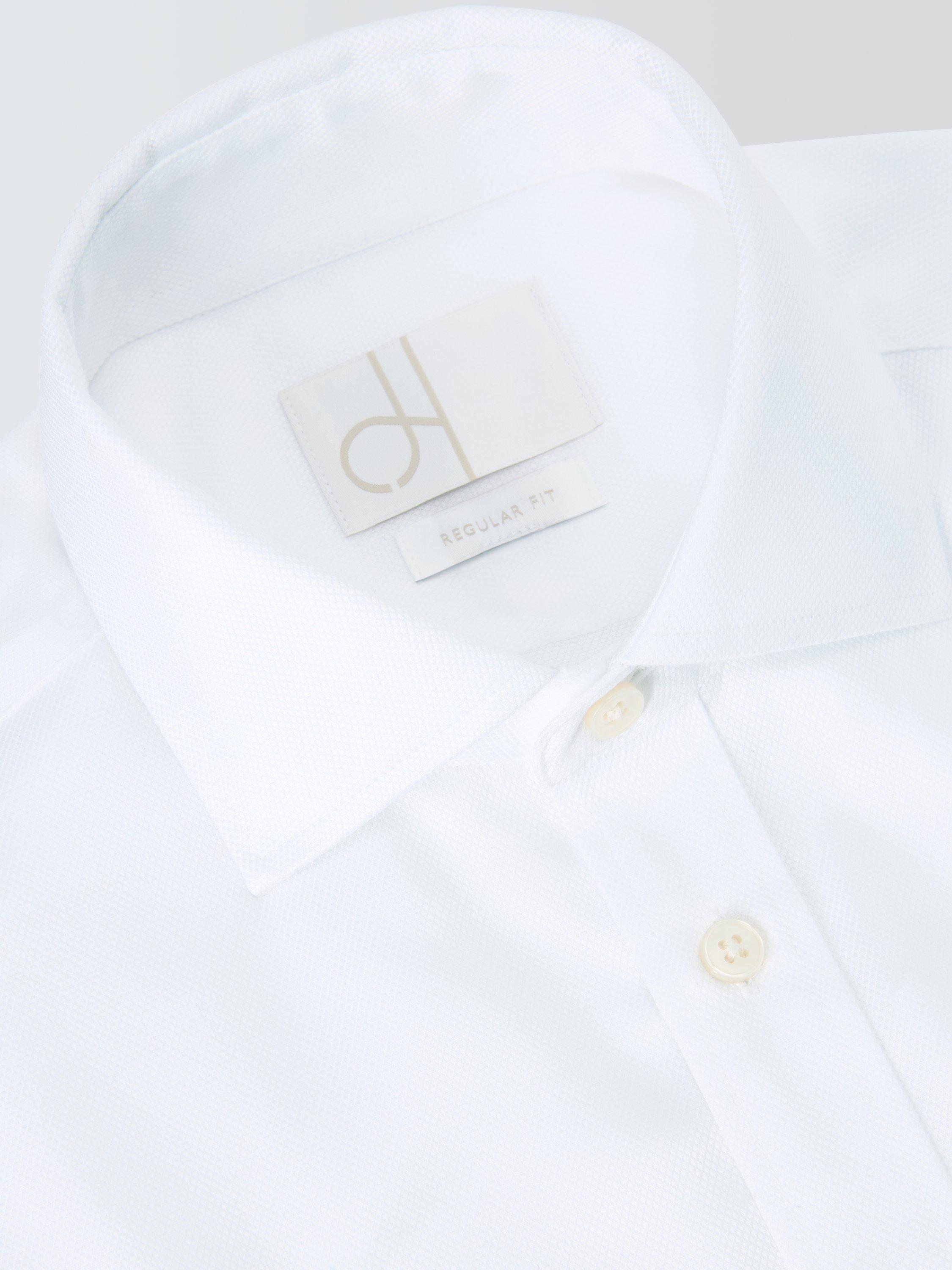 Product image 6 of 6, which shows John Lewis Non Iron Dobby Cotton Regular Fit Shirt, White, 15/R