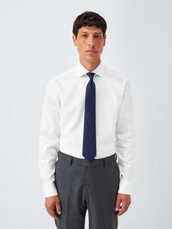 John Lewis Non Iron Dobby Cotton Slim Fit Shirt, White, White
