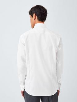 John Lewis Non Iron Dobby Cotton Slim Fit Shirt, White - view 2, White