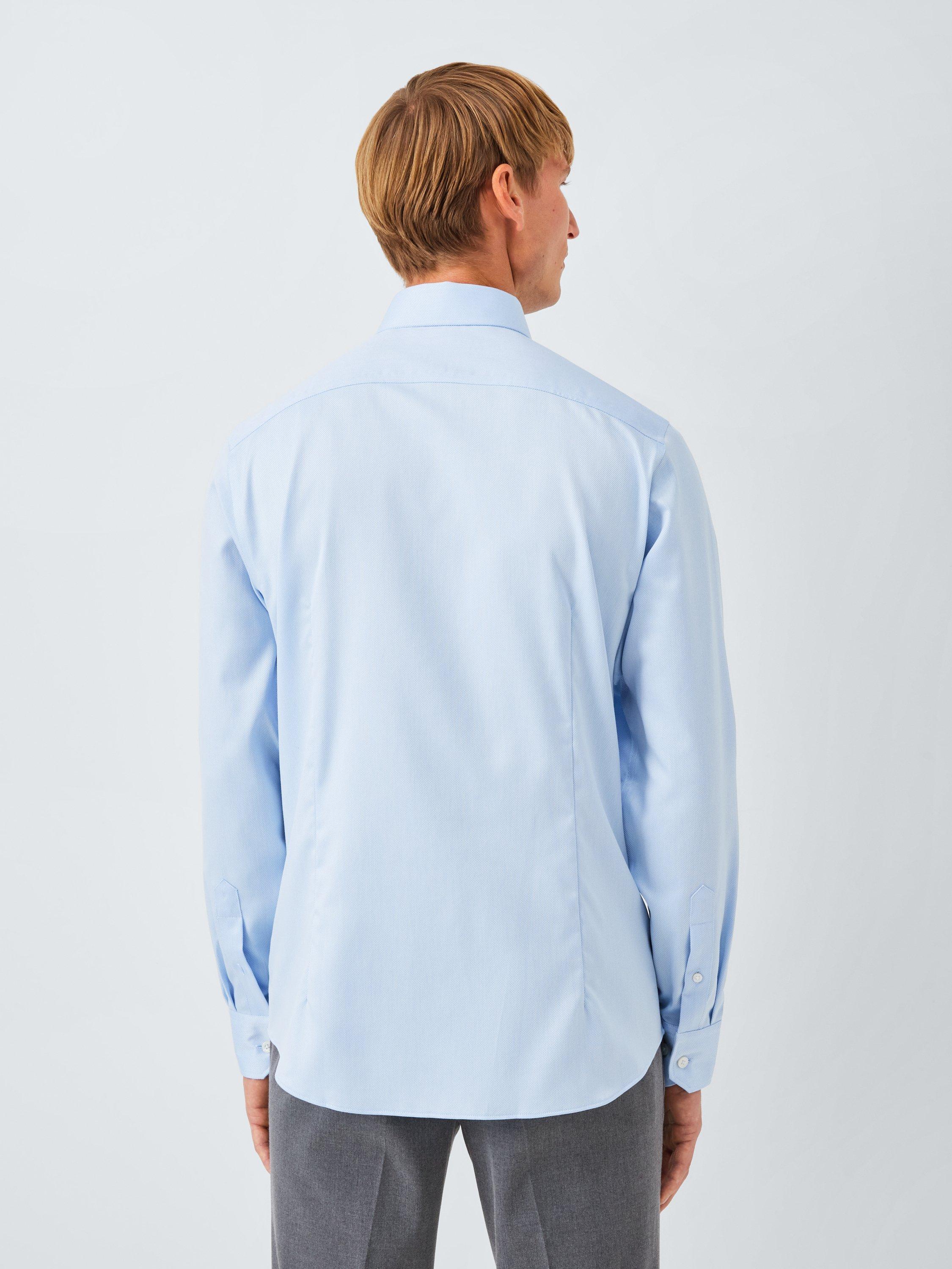 Product image 2 of 7, which shows John Lewis Slim Fit Dobby Shirt, Blue, 14.5/R