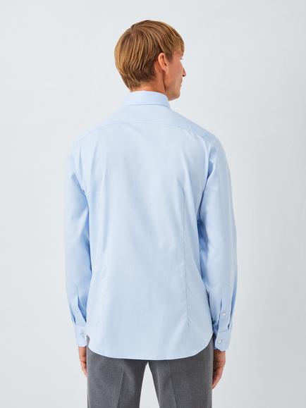 John Lewis Slim Fit Dobby Shirt, Blue - view 2, Blue