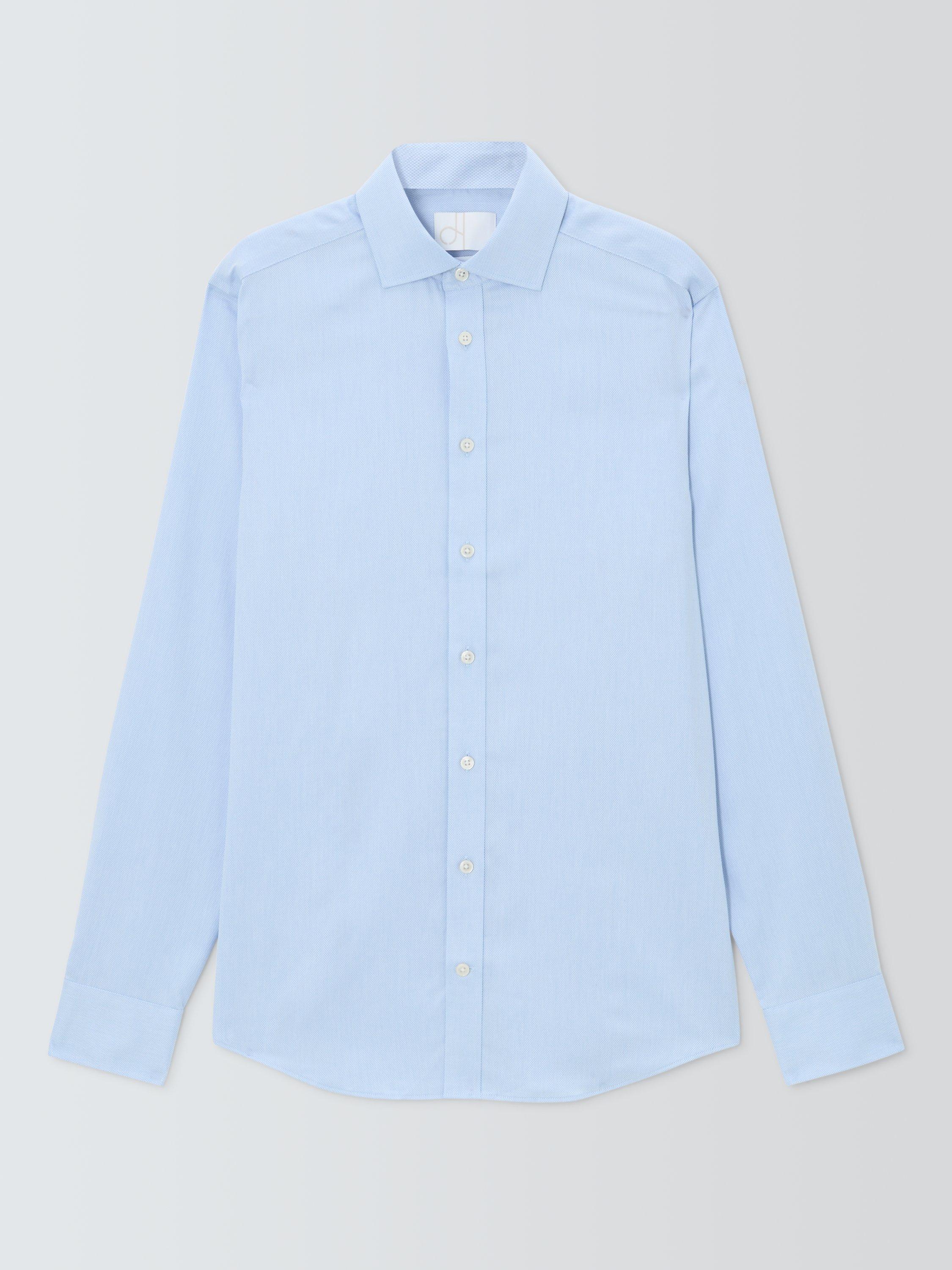 Product image 4 of 7, which shows John Lewis Slim Fit Dobby Shirt, Blue, 14.5/R