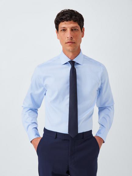 John Lewis Tailored Fit Cotton Shirt, Blue