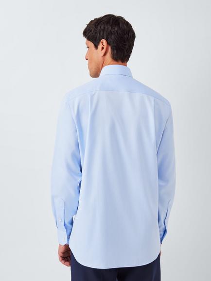 John Lewis Tailored Fit Cotton Shirt - view 2, Blue