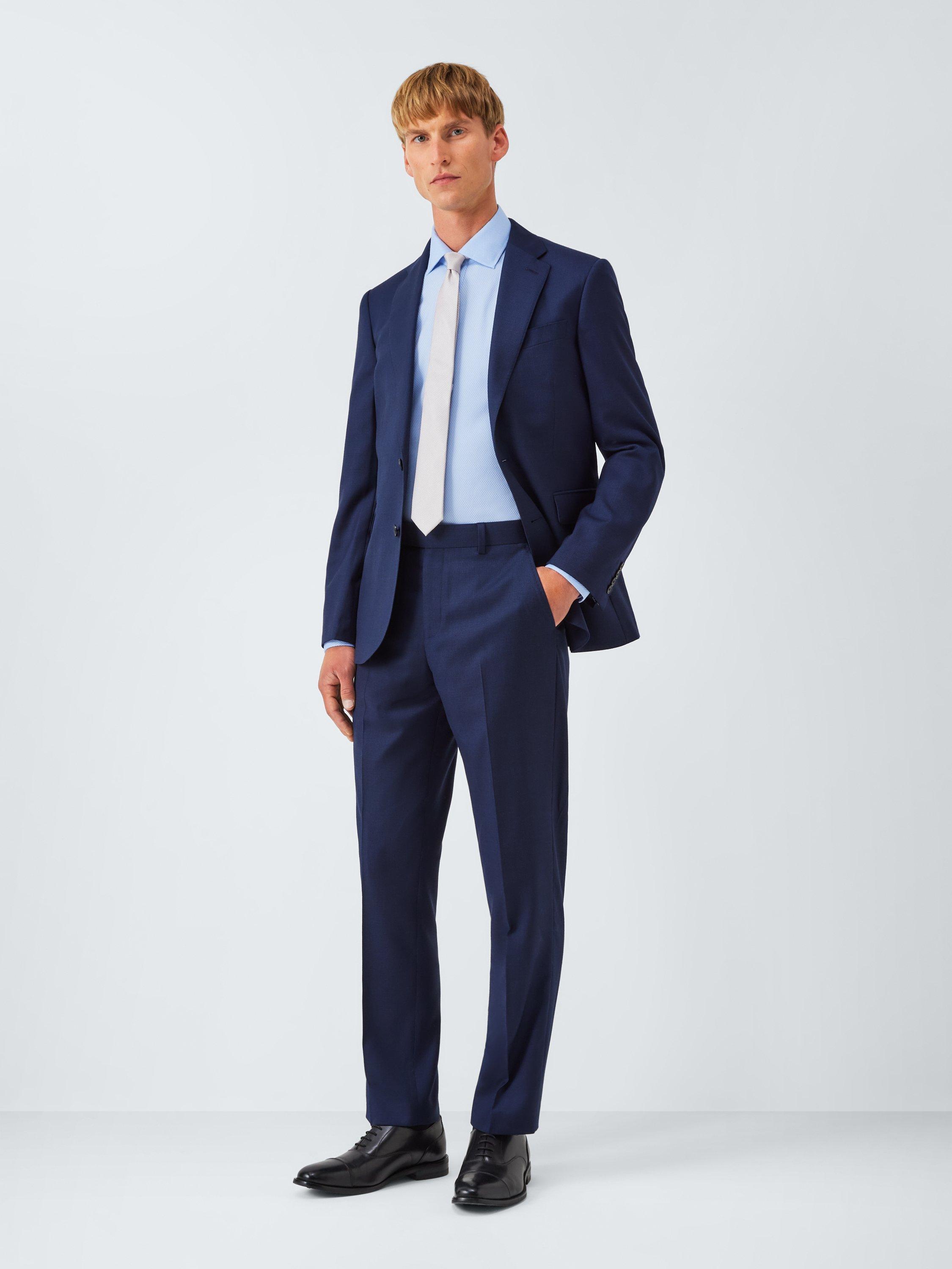 Product image 3 of 7, which shows John Lewis Regular Fit Spot Pattern Cotton Shirt, Blue, 15/R