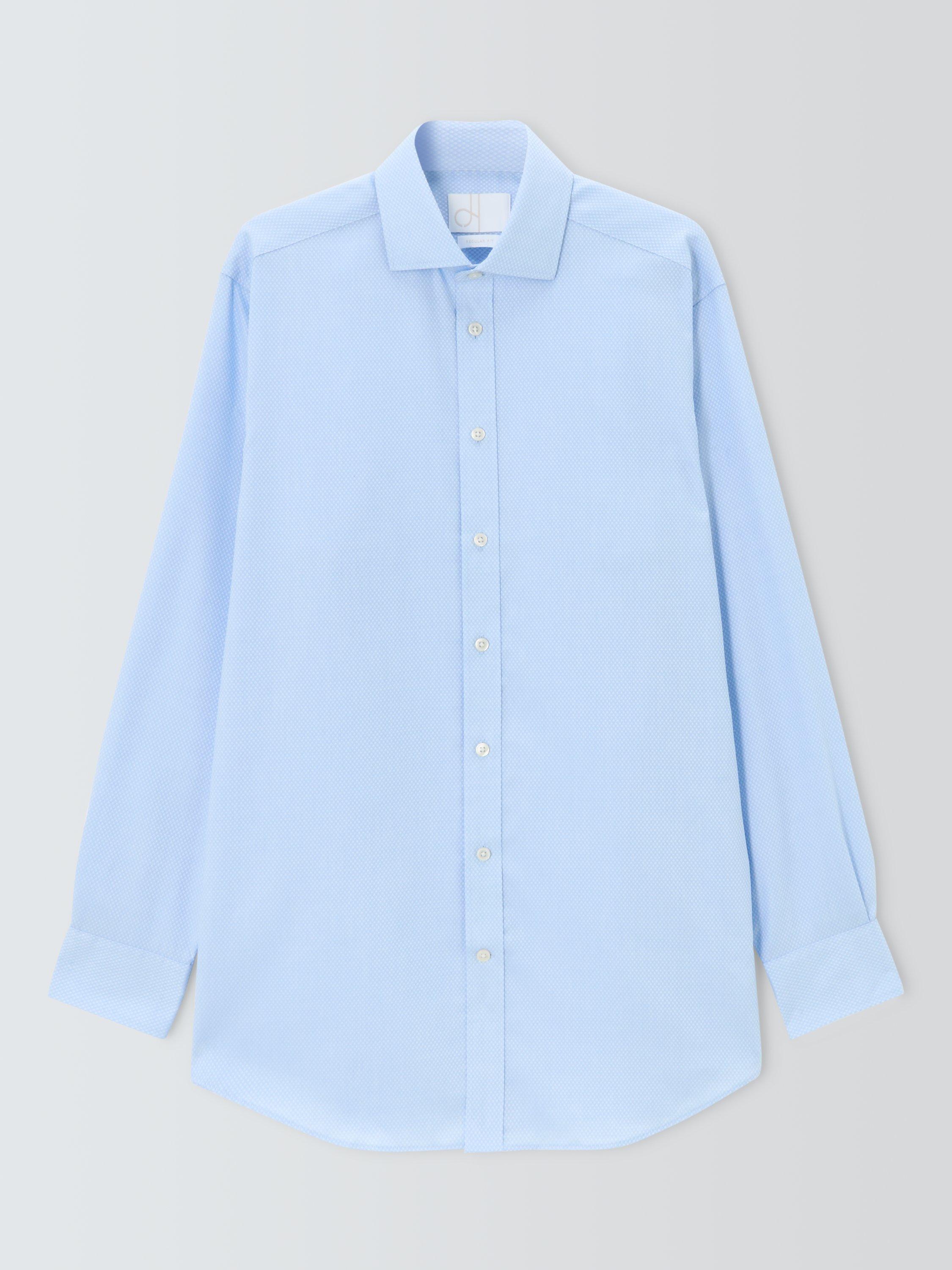 Product image 4 of 7, which shows John Lewis Regular Fit Spot Pattern Cotton Shirt, Blue, 15/R