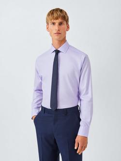 John Lewis Tailored Fit Herringbone Shirt, Lilac