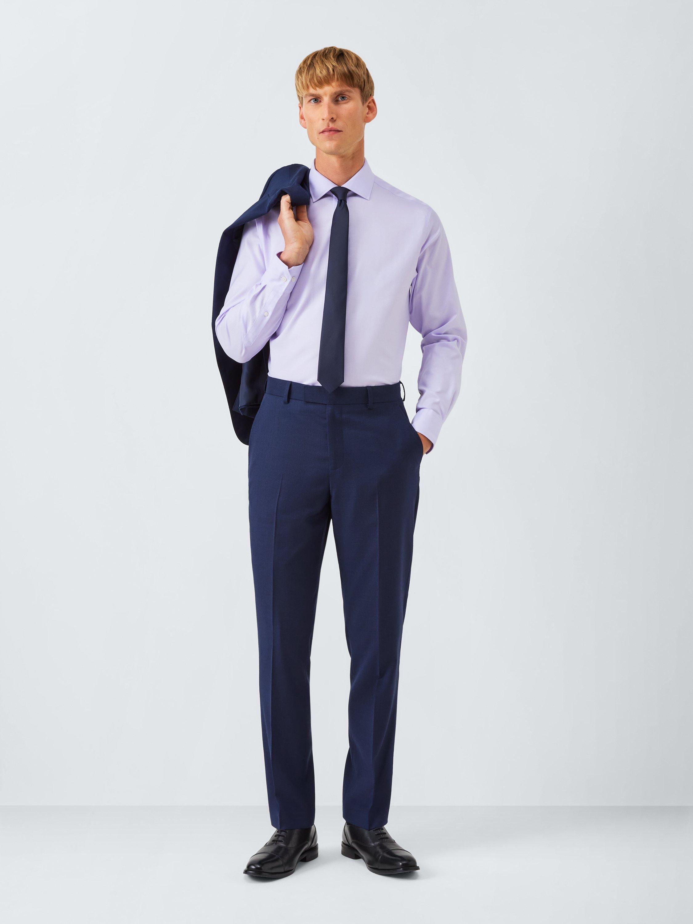 Product image 3 of 7, which shows John Lewis Tailored Fit Herringbone Shirt, Lilac, 15/R