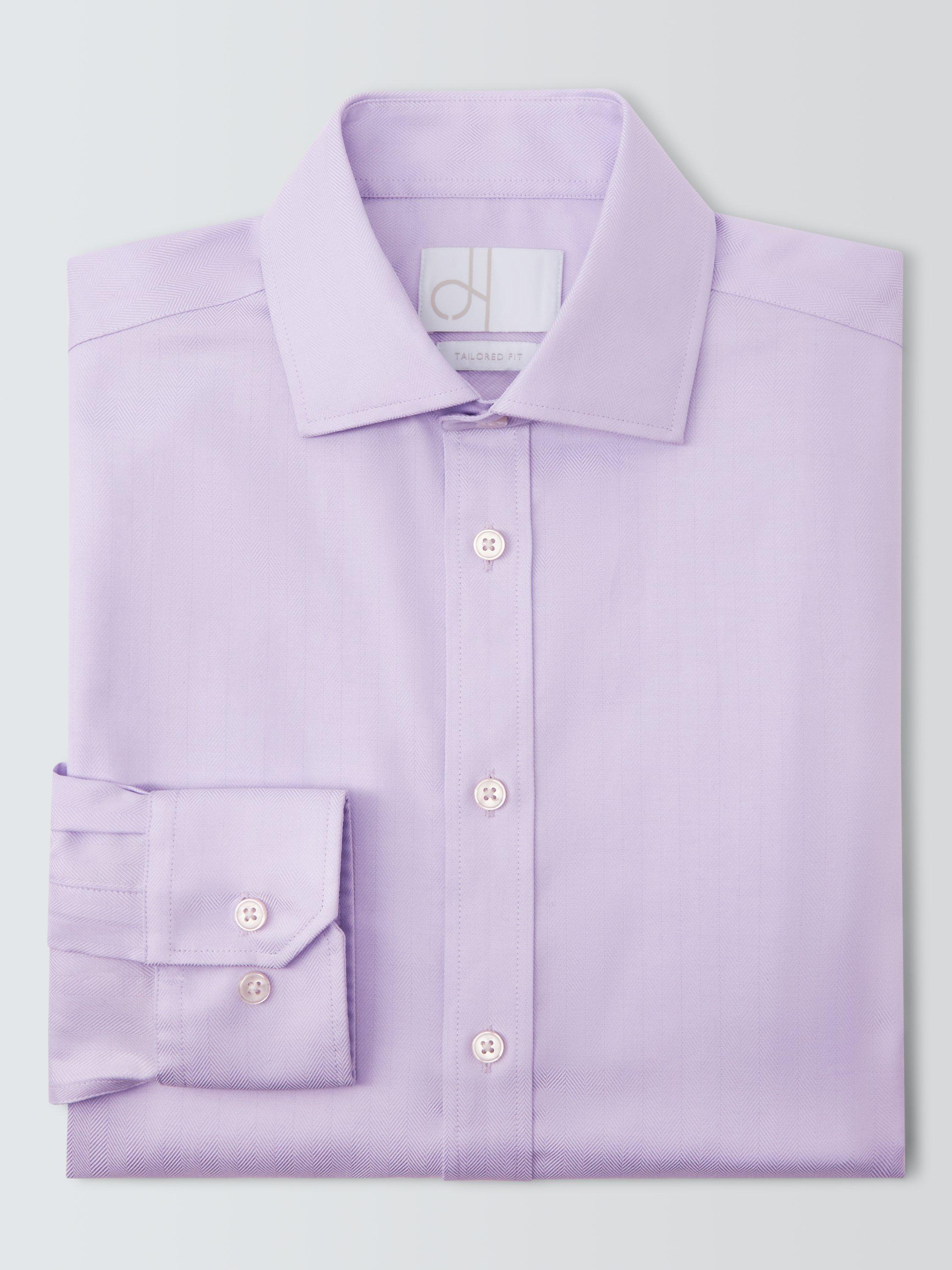 Product image 6 of 7, which shows John Lewis Tailored Fit Herringbone Shirt, Lilac, 15/R