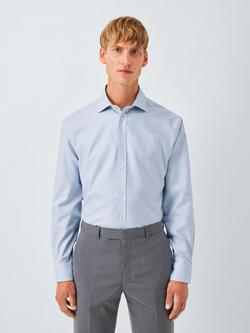 John Lewis Regular Fit Stripe Cotton Shirt, Blue