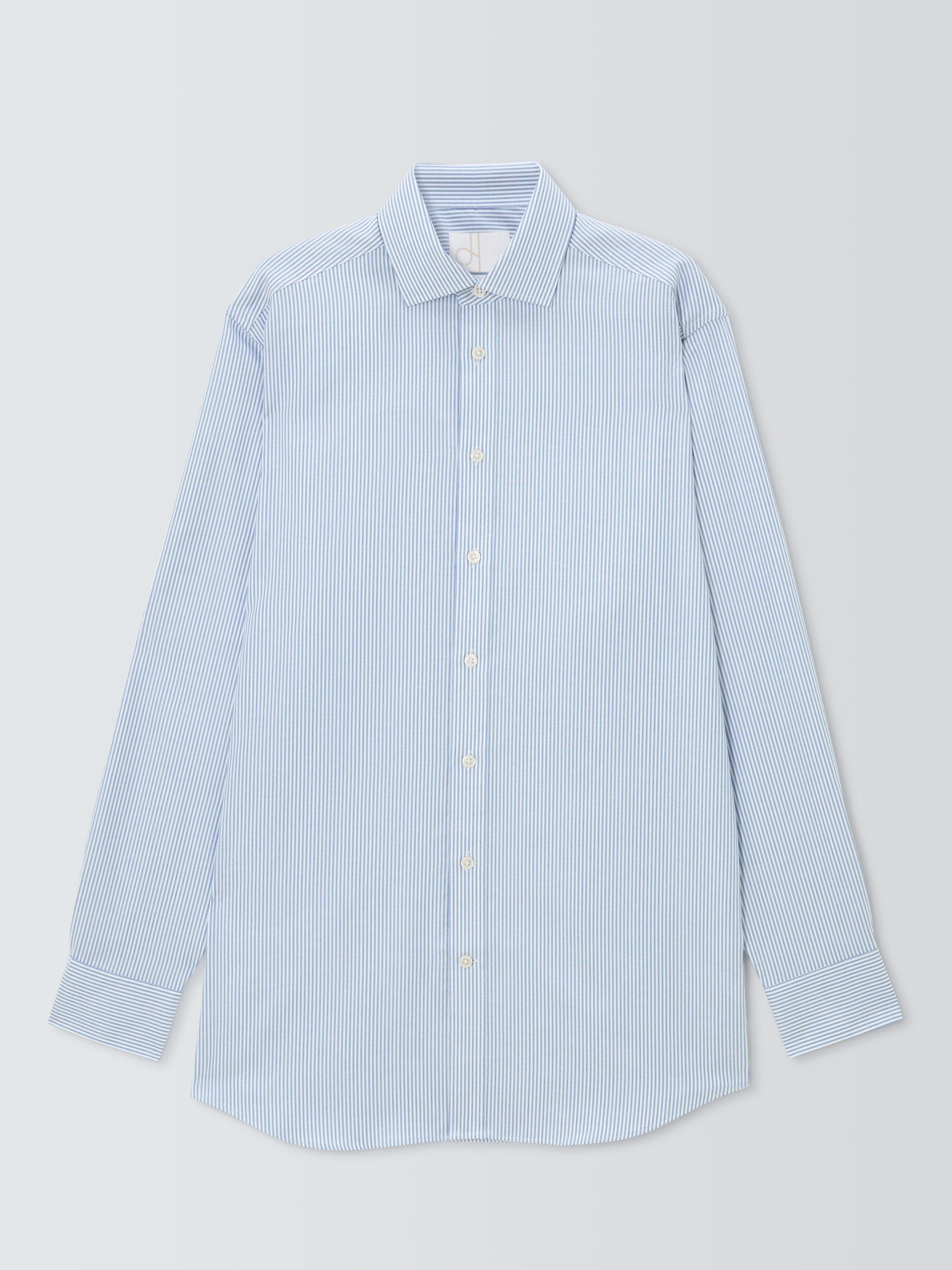 Product image 4 of 7, which shows John Lewis Regular Fit Stripe Cotton Shirt, Blue, 15/R