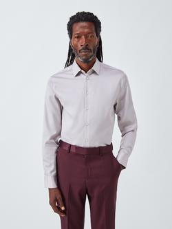 John Lewis Slim Fit Sateen Shirt, Grey