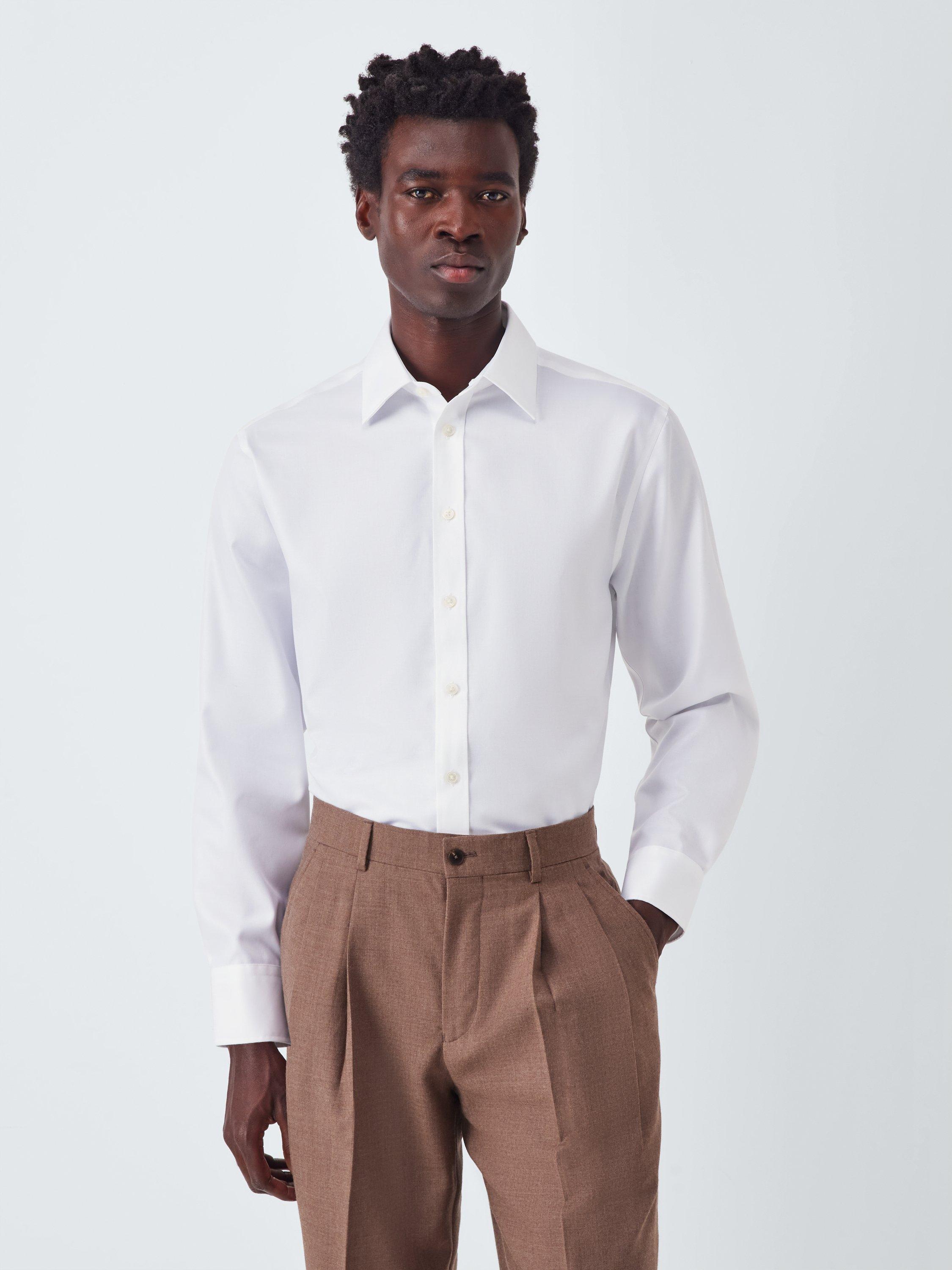 Product image 1 of 8, which shows John Lewis Regular Fit Twill Shirt, White, 15R